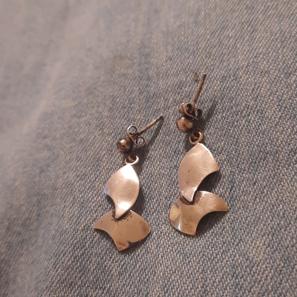 Sterling silver Abstract shape 925 earrings
